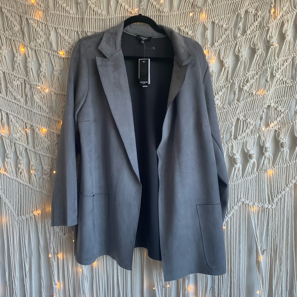 🔥🔥 Faux Suede Grey Blazer! 1x 🔥🔥